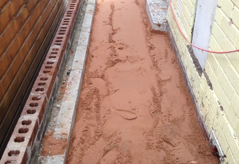 Laying the foundation for an extension in Childwall, Liverpool