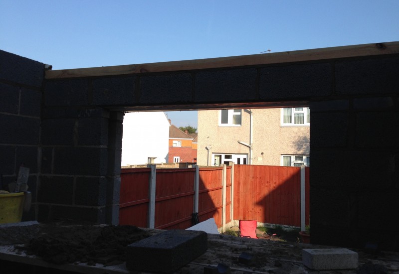 Looking from inside a rear extension