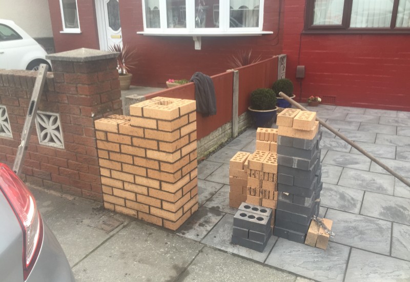 Stacking the bricks Netherton garden wall