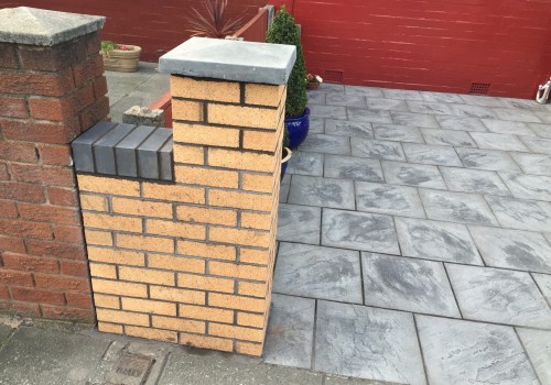 Beginning of garden wall pillar