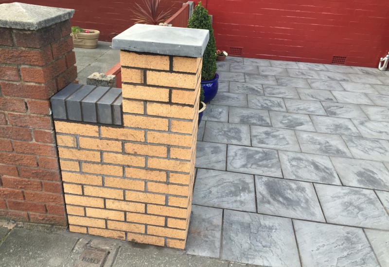 Beginning of garden wall pillar