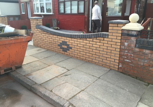 View of completed garden wall project