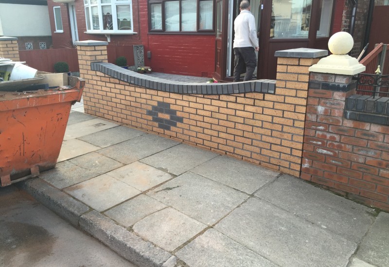 View of completed garden wall project