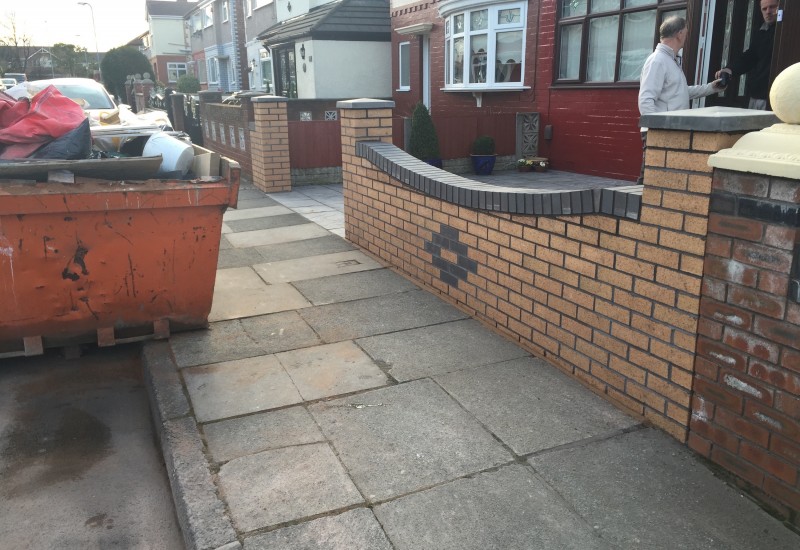 Completed garden wall Netherton