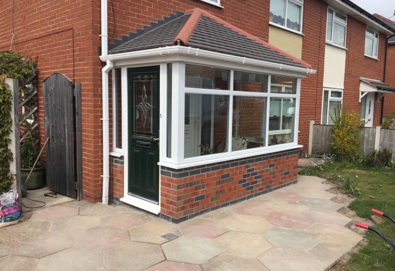 Completed porch in bootle